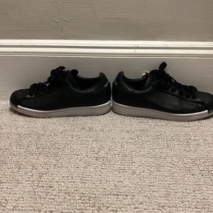 adidas Originals Black and White Sneakers gold accents